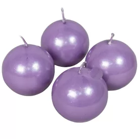 Metál gömb gyertya 60mm lila 4db/csom (db ár)