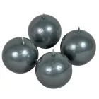 Metál gömb gyertya 60mm szürke 4db/csom (db ár)
