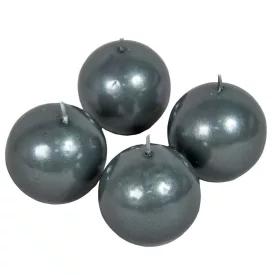 Metál gömb gyertya 60mm szürke 4db/csom (db ár)