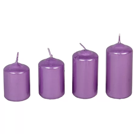 Metál 40mm-es lépcsős gyertya lila (csom ár)