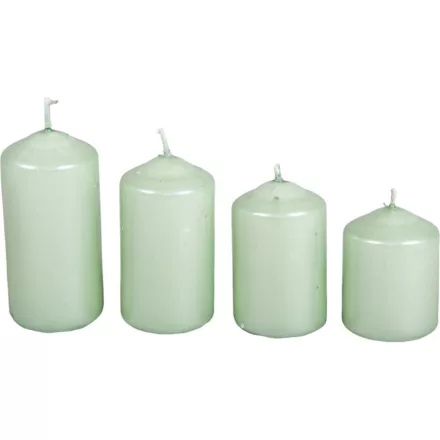 Metál 40mm-es lépcsős gyertya menta (csom ár)