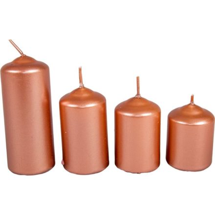 Metál 40mm-es lépcsős gyertya rosegold (csom ár)