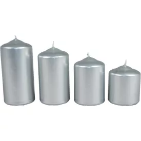 Metál 50mm-es lépcsős gyertya ezüst (csom ár)