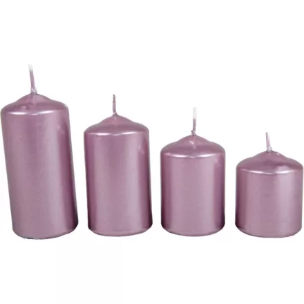 Metál 50mm-es lépcsős gyertya halvány lila (csom ár)