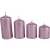 Metál 50mm-es lépcsős gyertya halvány lila (csom ár)