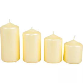 Metál 50mm-es lépcsős gyertya krém (csom ár)