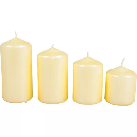 Metál 50mm-es lépcsős gyertya krém (csom ár)