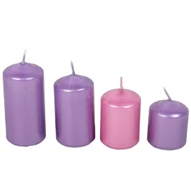   Metál 50mm-es lépcsős gyertya lila3 rózsaszín1 (csom ár)