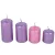 Metál 50mm-es lépcsős gyertya lila3 rózsaszín1 (csom ár)