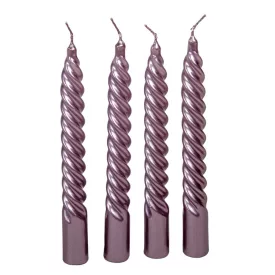   Metál nagy csavart gyertya halvány lila 195mm (db ár) 4db/csom