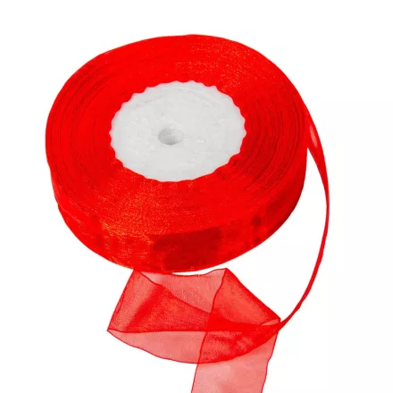 Organza szalag 26 piros 2.5cmx45.5cm