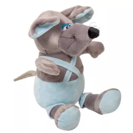 Plüss egér kék ruhában M26cm