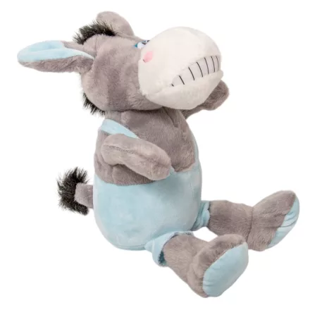 Plüss szamár kék ruhában 25cm