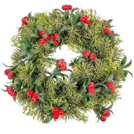 Fenyő koszorú piros bogyóval 31cm Fenyő koszorú piros bogyóval 31cm