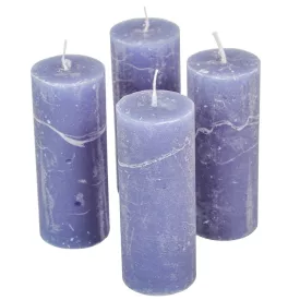   Rusztikus henger gyertya 40x100mm acélkék négyesével rendelhető