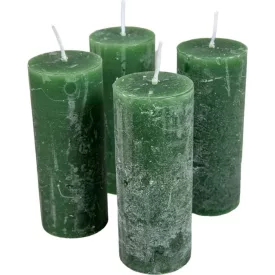   Rusztikus henger gyertya 40x100mm mohazöld 4db/csom (db ár)