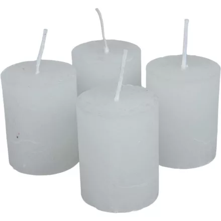 Rusztikus henger gyertya 40x50mm fehér 4db/csom (db ár)
