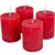 Rusztikus henger gyertya 40x50mm piros 4db/csom (db ár)