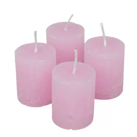   Rusztikus henger gyertya 40x50mm rózsaszín 4db/csom (db ár)