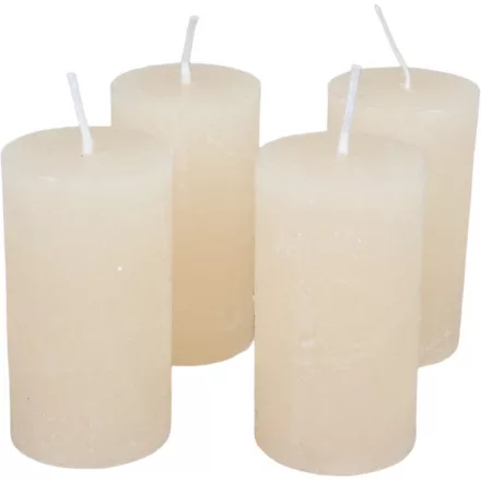 Rusztikus henger gyertya 40x75mm krém 4db/csom (db ár)