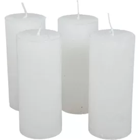   Rusztikus henger gyertya 50x120mm fehér 4 darabos csomagban rendelhető | darab ár!