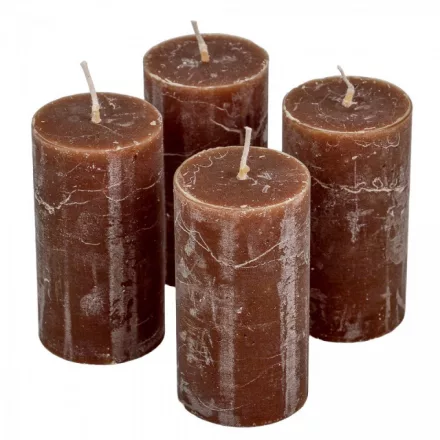 Rusztikus henger gyertya 50x90mm Csoki 4db/csom (db ár)