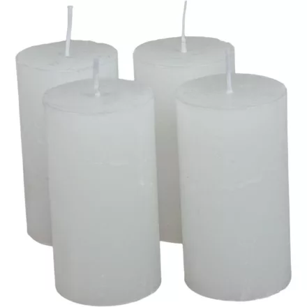 Rusztikus henger gyertya 50x90mm fehér 4db/csom (db ár)