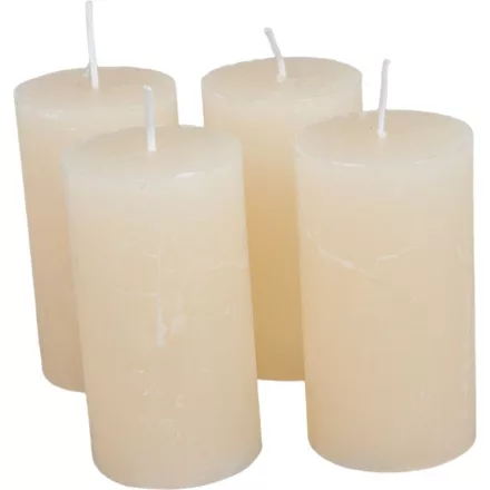 Rusztikus henger gyertya 50x90mm krém 4db/csom (db ár)