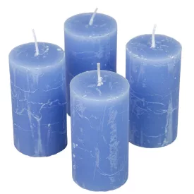 Rusztikus henger gyertya 50x90mm kék 4db/csom (db ár)
