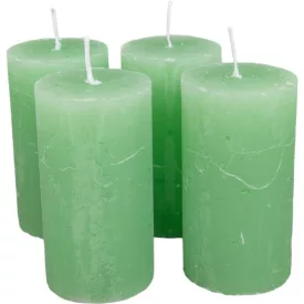 Rusztikus henger gyertya 50x90mm menta 4db/csom (db ár)