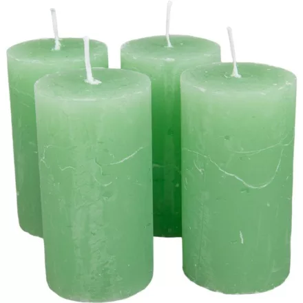 Rusztikus henger gyertya 50x90mm menta 4db/csom (db ár)