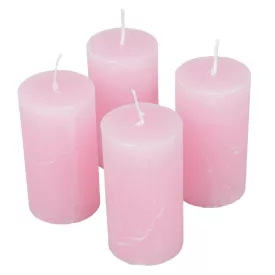   Rusztikus henger gyertya 50x90mm rózsaszín 4db/csom (db ár)
