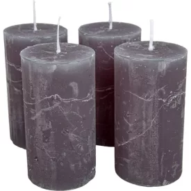 Rusztikus henger gyertya 50x90mm szürke 4db/csom (db ár)