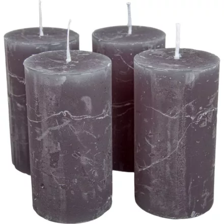 Rusztikus henger gyertya 50x90mm szürke 4db/csom (db ár)