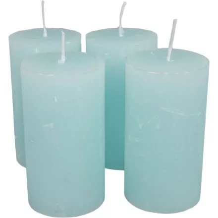 Rusztikus henger gyertya 50x90mm türkiz 4db/csom (db ár)