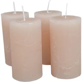   Rusztikus henger gyertya 50x90mm világos bézs 4db/csom (db ár)