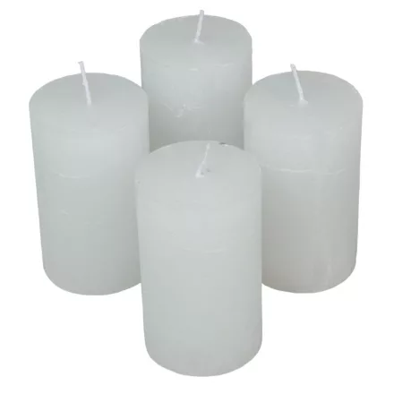 Rusztikus henger gyertya 60x100mm fehér 4db/csom (db ár)