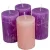 Rusztikus henger gyertya 60x100mm lila-rózsaszín 4db/csom (db ár)