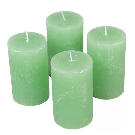 Rusztikus henger gyertya 60x100mm menta 4db/csom (db ár)