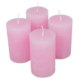   Rusztikus henger gyertya 60x100mm rózsaszín 4db/csom (db ár)