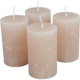   Rusztikus henger gyertya 60x100mm világos bézs 4db/csom (db ár)