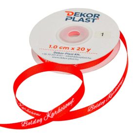 Boldog Karácsonyt feliratos ripsz szalag piros 1cmx20y Boldog Karácsonyt feliratos ripsz szalag piros 1cmx20y