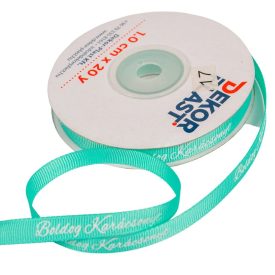 Boldog Karácsonyt feliratos ripsz szalag menta 1cmx20y Boldog Karácsonyt feliratos ripsz szalag menta 1cmx20y