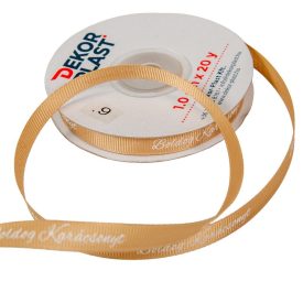 Boldog Karácsonyt feliratos ripsz szalag drapp 1cmx20y Boldog Karácsonyt feliratos ripsz szalag drapp 1cmx20y