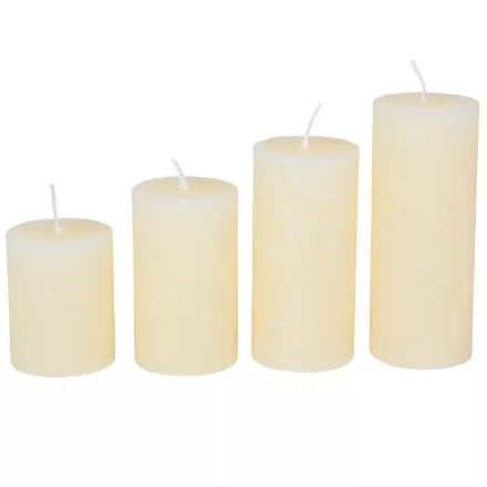 Rusztikus 40mm-es lépcsős henger gyertya Krém (csom ár)