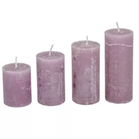   Rusztikus 40mm-es lépcsős henger gyertya Levendula (csom ár)
