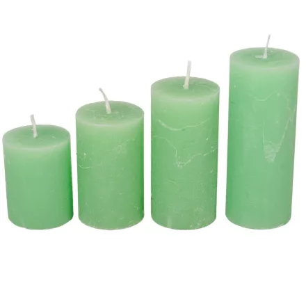 Rusztikus 40mm-es lépcsős henger gyertya új Menta | csomag ár!