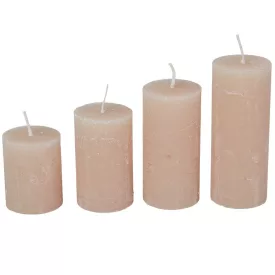   Rusztikus 40mm-es lépcsős henger gyertya Vill.bézs (csom ár)