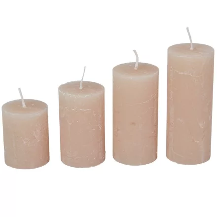 Rusztikus 40mm-es lépcsős henger gyertya Vill.bézs (csom ár)