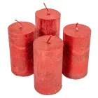 Rusztikus metál henger 50x90mm piros 4db/csom (db ár)